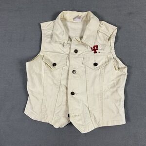 Vintage Texas Tech White‎ Jean Vest Watch LA Made in USA